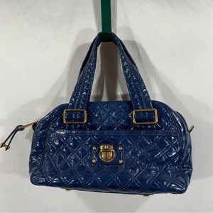 Vintage Marc Jacobs Quilted Blue Leather Purse Made in Italy